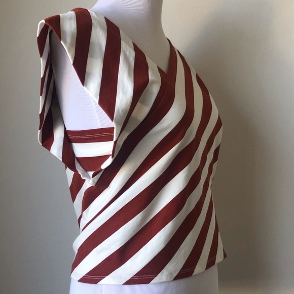 ANTHROPOLOGIE POSTAGE STAMP ASYMMETRICAL BLOUSE XS - Picture 2 of 5